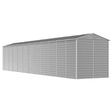 Garden Shed Light Grey 191x980x198 cm Galvanised Steel - Close-Up Angle