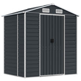 Garden Shed Anthracite 191x130x198 cm Galvanised Steel - Front View