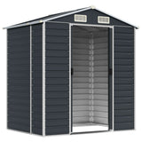 Garden Shed Anthracite 191x130x198 cm Galvanised Steel - Side View