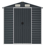 Garden Shed Anthracite 191x130x198 cm Galvanised Steel