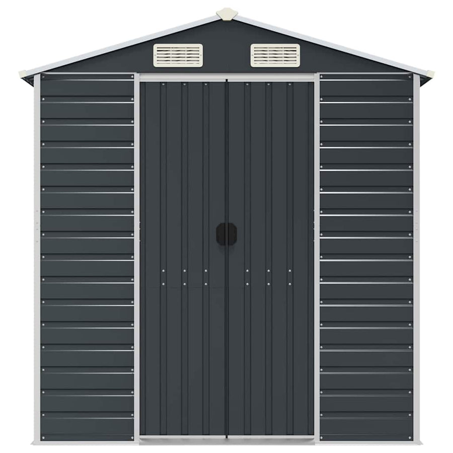 Garden Shed Anthracite 191x130x198 cm Galvanised Steel