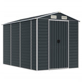 Garden Shed Anthracite 191x300x198 cm Galvanised Steel - Front View