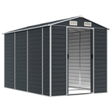 Garden Shed Anthracite 191x300x198 cm Galvanised Steel - Side View