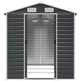 Garden Shed Anthracite 191x300x198 cm Galvanised Steel - 45-Degree Angle