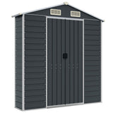 Garden Shed Anthracite 191x300x198 cm Galvanised Steel - Low Angle