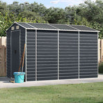 Garden Shed Anthracite 191x300x198 cm Galvanised Steel