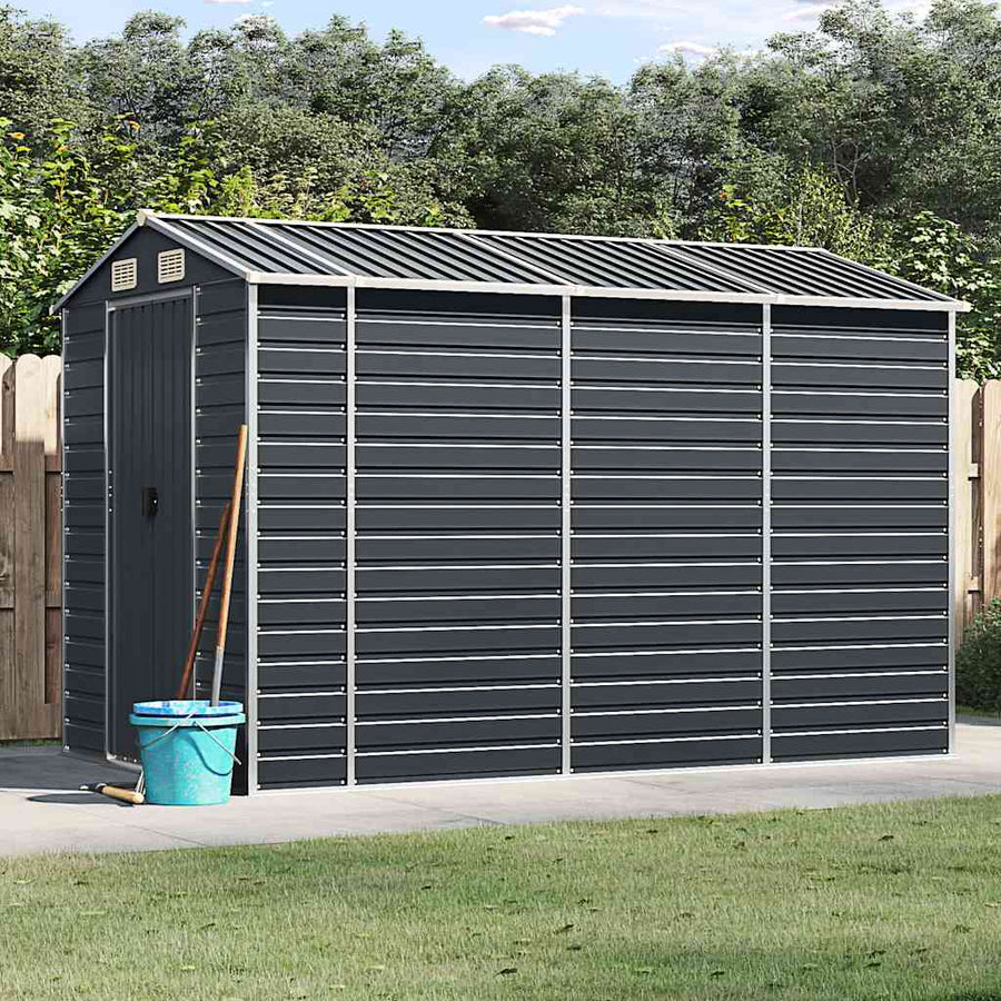 Garden Shed Anthracite 191x300x198 cm Galvanised Steel
