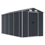 Garden Shed Anthracite 191x385x198 cm Galvanised Steel - Front View