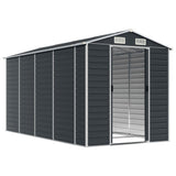 Garden Shed Anthracite 191x385x198 cm Galvanised Steel - Side View