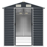 Garden Shed Anthracite 191x385x198 cm Galvanised Steel - 45-Degree Angle