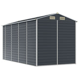 Garden Shed Anthracite 191x385x198 cm Galvanised Steel - Close-Up Angle