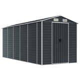 Garden Shed Anthracite 191x470x198 cm Galvanised Steel - Front View