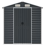 Garden Shed Anthracite 191x470x198 cm Galvanised Steel - Top-Down View