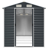Garden Shed Anthracite 191x470x198 cm Galvanised Steel - 45-Degree Angle