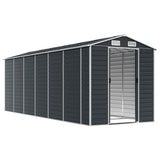 Garden Shed Anthracite 191x555x198 cm Galvanised Steel - Side View