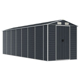 Garden Shed Anthracite 191x640x198 cm Galvanised Steel - Front View