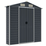 Garden Shed Anthracite 191x810x198 cm Galvanised Steel - Low Angle