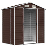 Garden Shed Brown 191x130x198 cm Galvanised Steel - Side View