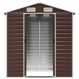 Garden Shed Brown 191x130x198 cm Galvanised Steel