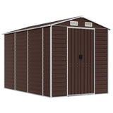 Garden Shed Brown 191x300x198 cm Galvanised Steel - Front View