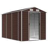 Garden Shed Brown 191x300x198 cm Galvanised Steel - Side View