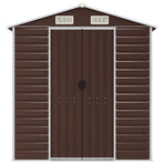 Garden Shed Brown 191x300x198 cm Galvanised Steel