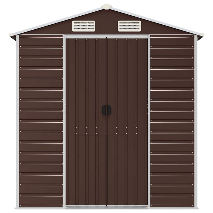Garden Shed Brown 191x300x198 cm Galvanised Steel