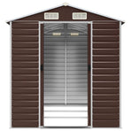Garden Shed Brown 191x300x198 cm Galvanised Steel