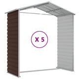Garden Shed Brown 191x470x198 cm Galvanised Steel - Extra Image