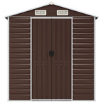 Garden Shed Brown 191x555x198 cm Galvanised Steel