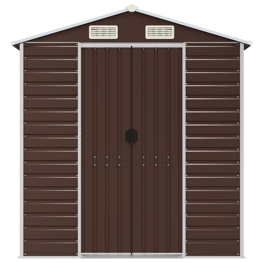 Garden Shed Brown 191x555x198 cm Galvanised Steel
