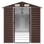 Garden Shed Brown 191x555x198 cm Galvanised Steel
