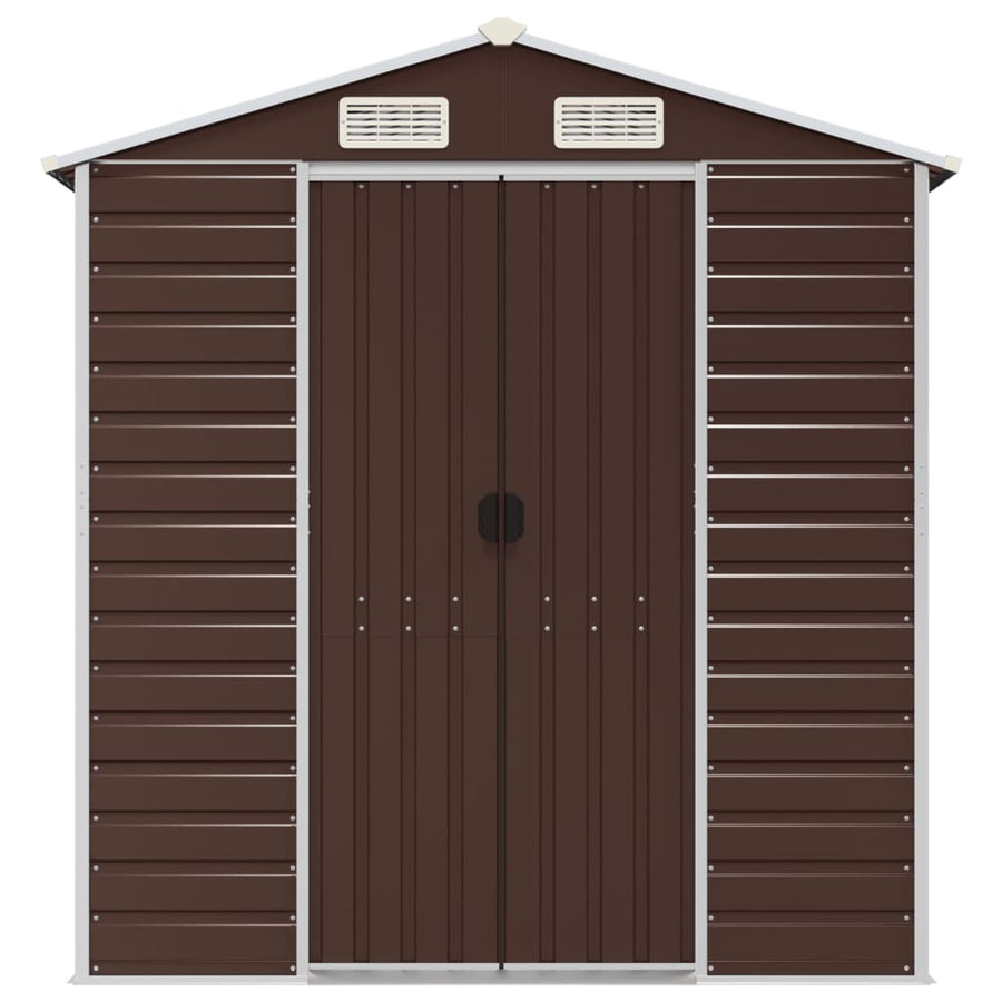 Garden Shed Brown 191x640x198 cm Galvanised Steel