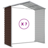 Garden Shed Brown 191x640x198 cm Galvanised Steel - Extra Image
