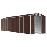 Garden Shed Brown 191x810x198 cm Galvanised Steel - Side View