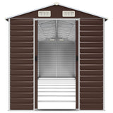 Garden Shed Brown 191x810x198 cm Galvanised Steel - 45-Degree Angle