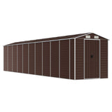Garden Shed Brown 191x895x198 cm Galvanised Steel - Front View