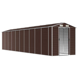 Garden Shed Brown 191x895x198 cm Galvanised Steel - Side View