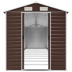 Garden Shed Brown 191x895x198 cm Galvanised Steel