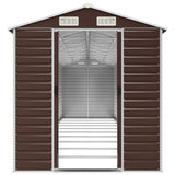 Garden Shed Brown 191x895x198 cm Galvanised Steel - 45-Degree Angle