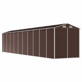 Garden Shed Brown 191x895x198 cm Galvanised Steel - Close-Up Angle