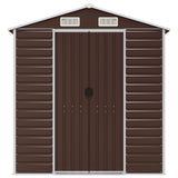 Garden Shed Brown 191x980x198 cm Galvanised Steel