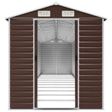 Garden Shed Brown 191x980x198 cm Galvanised Steel - 45-Degree Angle