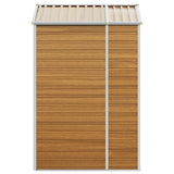 Garden Shed Light Brown 191x130x198 cm Galvanised Steel - Rear View