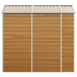 Garden Shed Light Brown 191x215x198 cm Galvanised Steel - Rear View