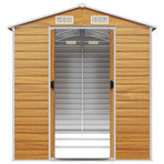 Garden Shed Light Brown 191x300x198 cm Galvanised Steel
