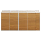 Garden Shed Light Brown 191x385x198 cm Galvanised Steel
