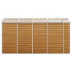 Garden Shed Light Brown 191x385x198 cm Galvanised Steel