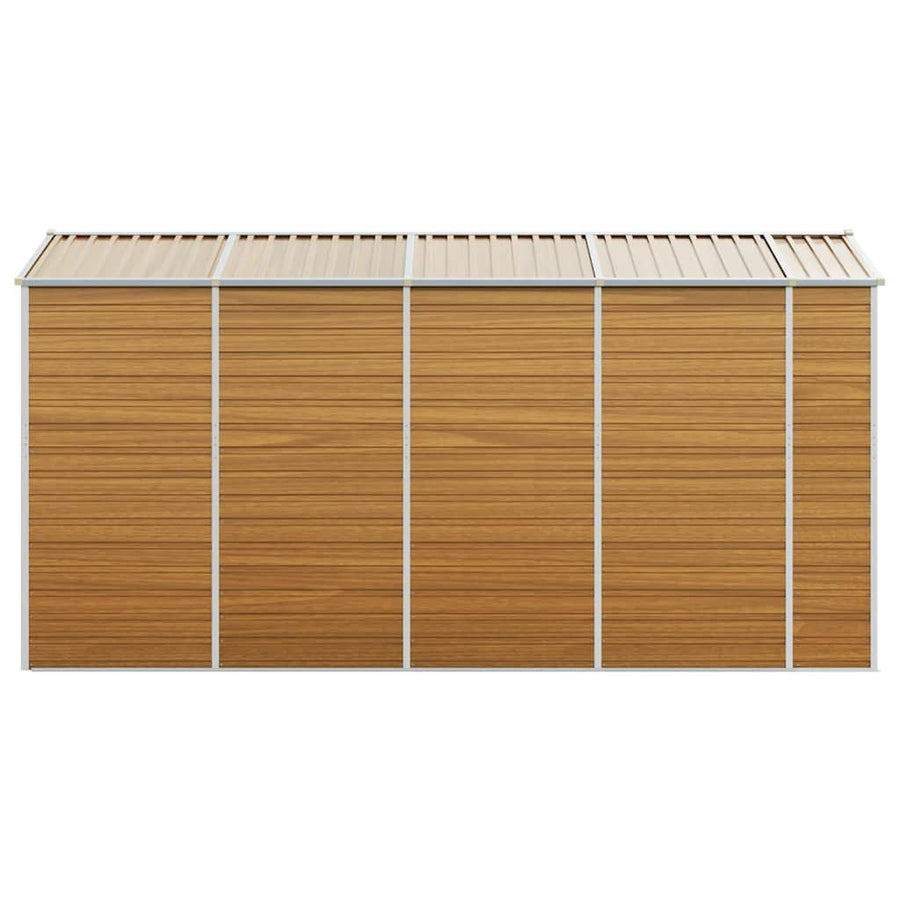 Garden Shed Light Brown 191x385x198 cm Galvanised Steel