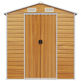 Garden Shed Light Brown 191x470x198 cm Galvanised Steel